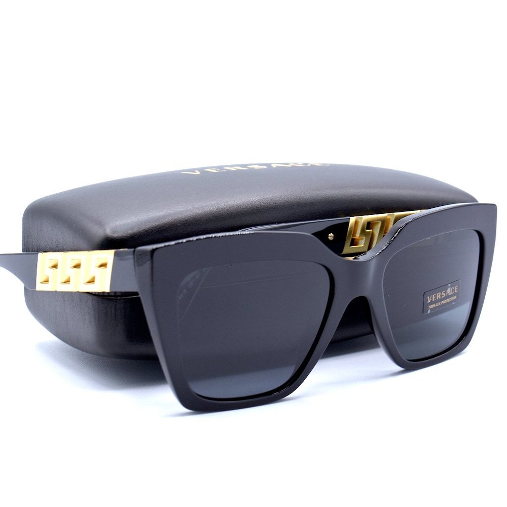 NEW VERSACE VE4418 GB1/87 BLACK DARK GREY LENS AUTHENTIC SUNGLASSES - Picture 8 of 9